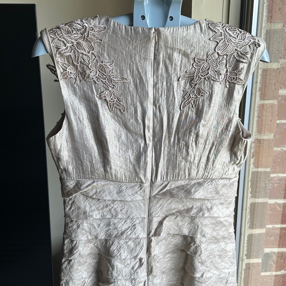 Beautiful London Times champagne Lace Mini Cocktail Dress - Picture 11 of 12